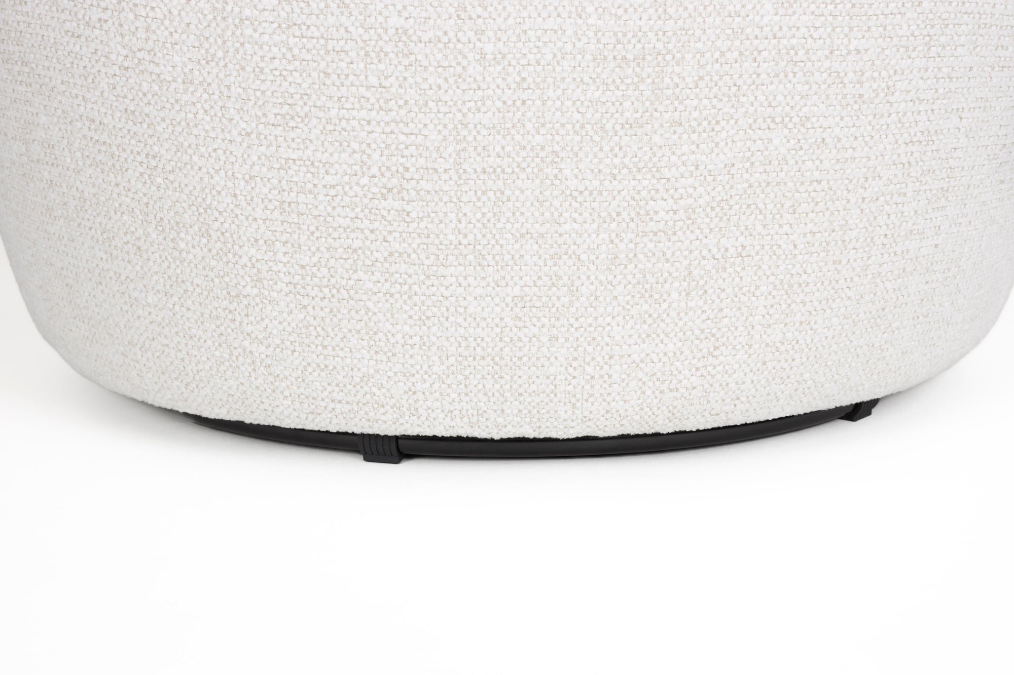 Velvoro White Boucle Swivel Lounge Chair